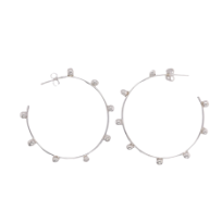 Sterling Silver High Polish Small Size Hoop Earrings 30mm in Diameter.