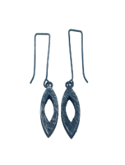 Sterling Silver Oxidized Earring Length 60mm