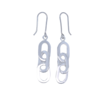 Sterling Silver High Polish Earring Length with Hook 67mm.