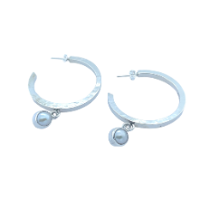 Sterling Silver Hammered Small Size Length of Earring 30mm.