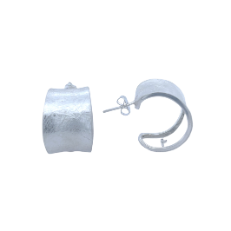 Sterling Silver Brushed Earring Length 20mm