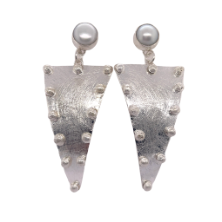 Sterling Silver Brushed Length of the Earrings 68mm.