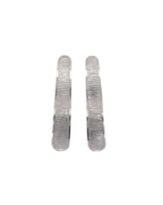 Sterling Silver Brushed Texture Sterling Silver Earring Length Plate 60mm.