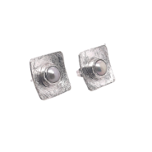 Sterling Silver Brushed Sterling Silver Square Plate 15mm x 15mm.