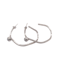 Sterling Silver High Polish Hoop Earrings 40mm in Diameter.