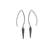 Sterling Silver Oxidized Length of the Earring Including Hook: 70 mm.