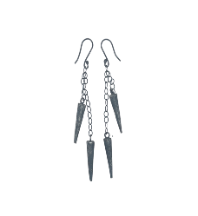 Sterling Silver Oxidized Earring Length 80mm.