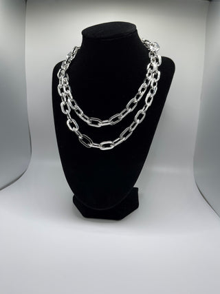 .925 Silver Paperclip Link Necklace