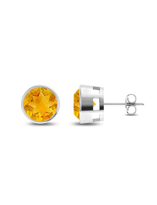 Citrine Stud 9X9 RD