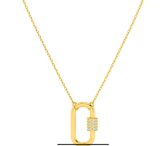 Lock Your Dreams Gold Diamond Necklace