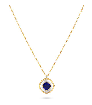 Mother-of-Pearl & Blue Sapphire Pendant Necklace