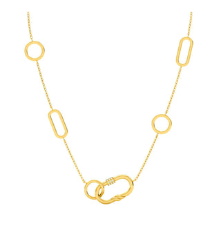 Lock Your Dreams Link Gold & Diamond Necklace