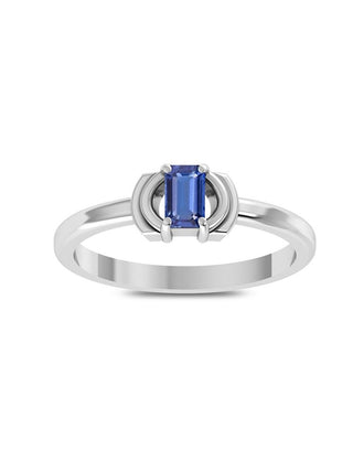 Emerald - Cut Kyanite Ring