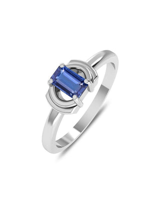 Emerald - Cut Kyanite Ring